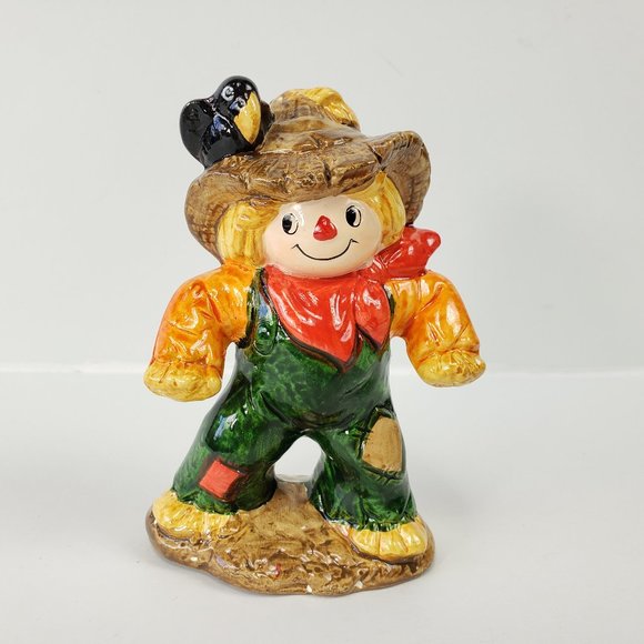 Vintage Other - Vintage Ceramic Scarecrow Figurine Halloween Fall